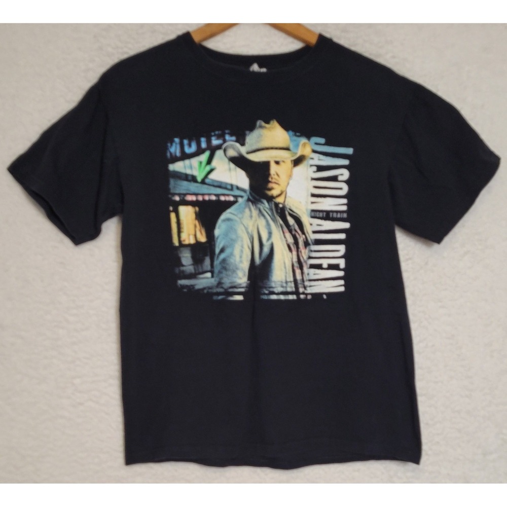 Jason Aldean The Night Train Tour T-Shirt Size Medium Concert Black Graphic 1051